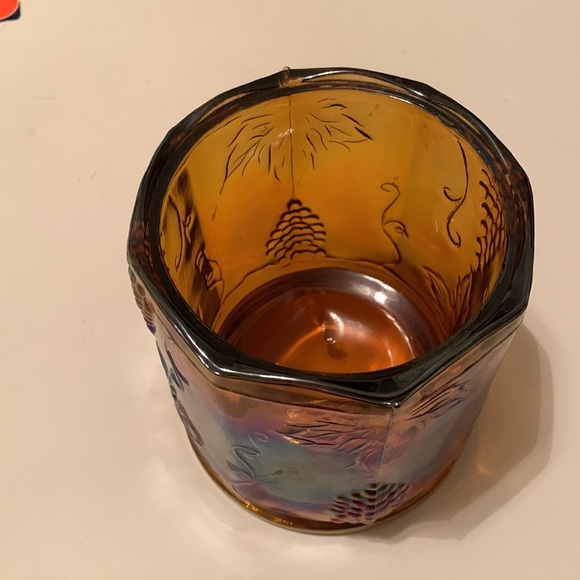 Vintage Amber Carnival Glass Wine Holder - Picture 2 of 6